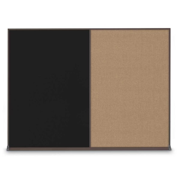 Double Door Radius Plus Corkboard, 60"X, UV8004PLUS-BLACK-CLOUD